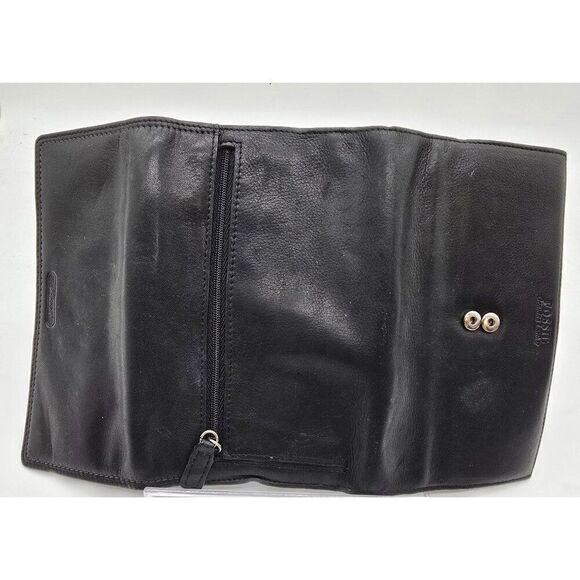 Fossil Black Leather Wallet With Multiple Card Slots & Zipper Pocket - Picture 4 of 4
